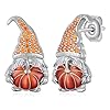Thanksgiving Earrings for Women 925 Sterling Silver Thanksgiving Gnome Pumpkin Stud Earrings Orange Fall Thanksgiving Jewelry Gifts for Wife