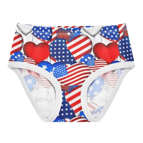 Cotton Girls Underwear Toddlers Heart Balloons Patriotic America Panties Little Girl Florals Kids Undies Briefs 2t