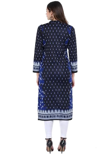 Image of Rosary Women's Winter Woolen Kurti Jacquard Straight Fit Ethnic Wear with 2 Side Pockets