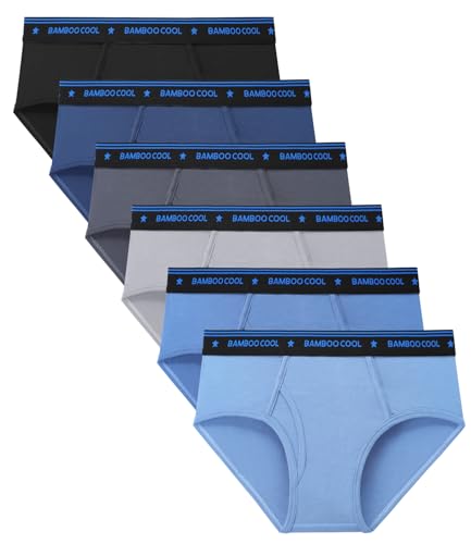 BAMBOO COOL Boys Briefs Underwear 2-18 Years Tag-Free Breathable Moisture-Wicking Bamboo Underwear 6 Pack