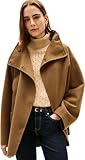 Tommy Hilfiger Damen DF WOOL GB FUNNEL NK COAT WW0WW47758 Other Coats, KHAKI (Nordic Taupe), XS-S, KHAKI (Nordic Taupe), S