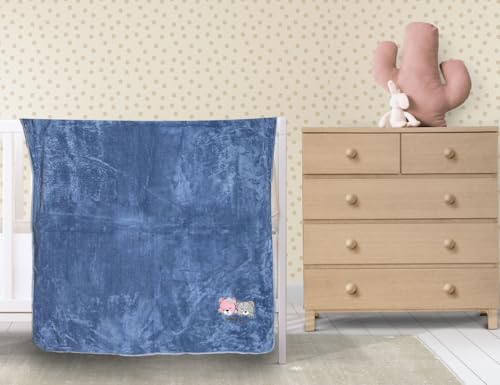 Image of Florida All Season AC Baby Blanket Swaddler Wrapper Flannel Soft and Comfortable for 0-5 Years Babies with Adorable Prints and Designs (Navy)