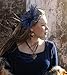 Markest Women's Fascinators Tea Party Headpiece Feather Headwear for Derby 20s Party Accessory Cocktail Wedding HA9213-Navy blue