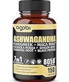 Ashwagandha Extract Capsules 7 Herbal Ingredients 8050 mg - Blended Fenugreek, Maca, Turmeric, Rhodi