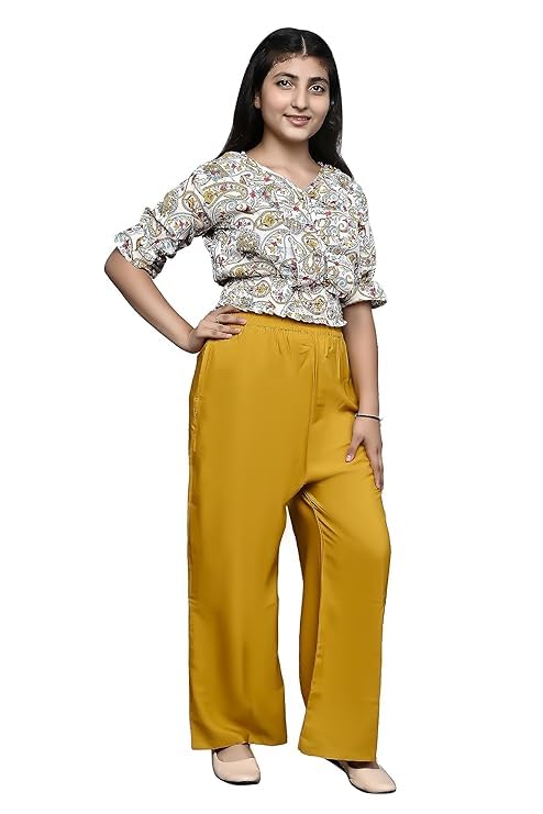LIME 'N' LEMON Printed Girls Jumpsuit (Yellow, 15-16 Years) 1