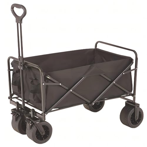 Faltbarer Camper, tragbarer Outdoor-Trolley, freistehender Transportwagen, 85 x 53 x 37 cm, Schwarz