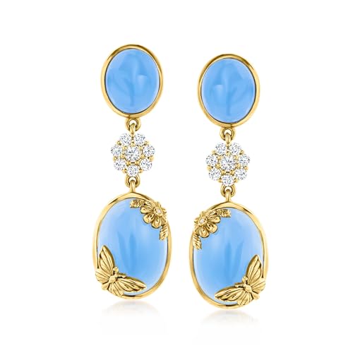 Ross-Simons Blue Chalcedony and 1.10 ct....