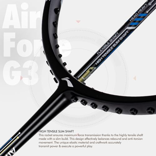 Image of Li-Ning Air Force G3 Badminton Racket with Full Cover | Max Tension : ≤30 lbs | Superlight Technology | Aerotec Beam | Dynamic Frame