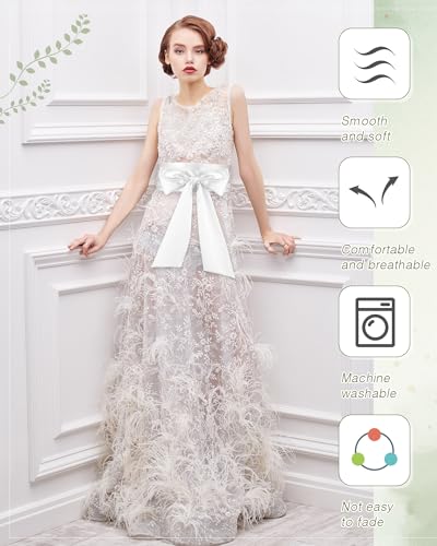 Women Satin Waist Belts Dress Sash Waist Belt for Special Occasion Bridal Wedding Prom Formal 3.5'' Wide3