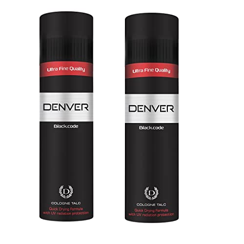 Denver Black Code Perfumed Talcum Powder For Man Pack Of 2X 300Gm
