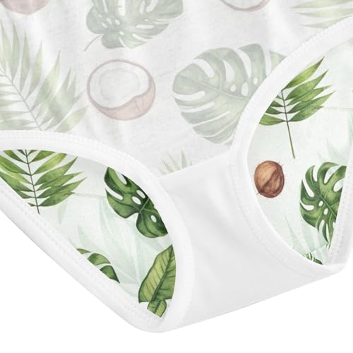 Watercolor Tropical Leaves Undies for Toddler Girls, Cotton Girls Underwear, 2T–8 Years4