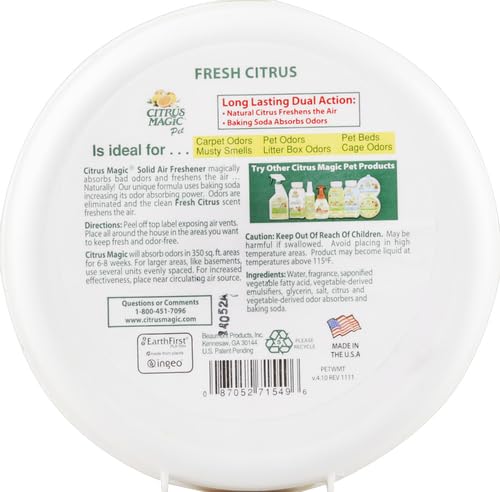Image of Citrus Magic Pet Solid Air Fresheners, Fresh Citrus, 8 Ounce, (Pack of 6)