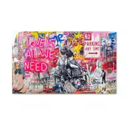 Tableau graffiti inspirant pour booster l'énergie de votre salon