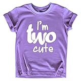 2nd Birthday Outfits for Toddler Girls im Two Cute Shirt Girl 2 Year olds Second (Purple, 3 Years)