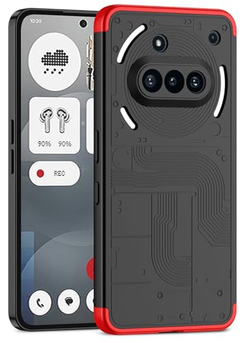 Image of Kapa Double Dip Full 360 Protection Back Case Cover for Nothing Phone 3A 5G (Red,Black)