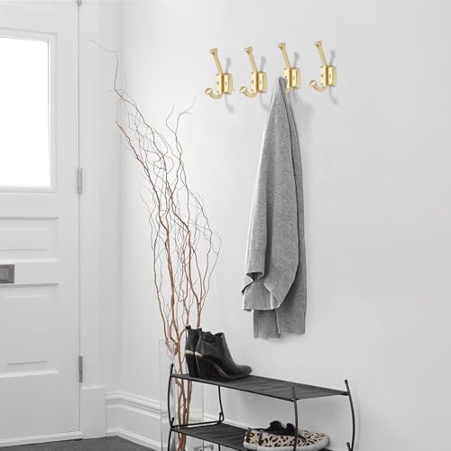 khtumeware 5 Pack 4.7 inch Brushed Gold Coat Hooks Wall-Mounted Hooks by khtumeware - Used condition - Image 5