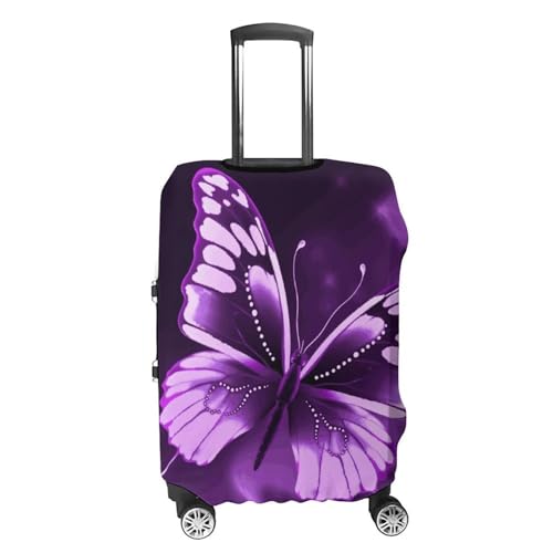 Cute Purple Butterfly Printed Luggage Cover Protector, Fits 18-32 Inch Luggage4