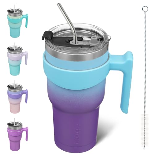 Image of BJPKPK 30 oz Tumbler with Handle & Straw, Insulated Stainless Steel Mug