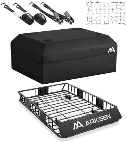 54" x 34" x 6" Roof Rack Cargo Basket with Extension, 150 LBS Uni...