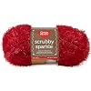 Red Heart Sparkle Scrubby Yarn Perfect for Knitted or Crocheted Washcloths Strawberry