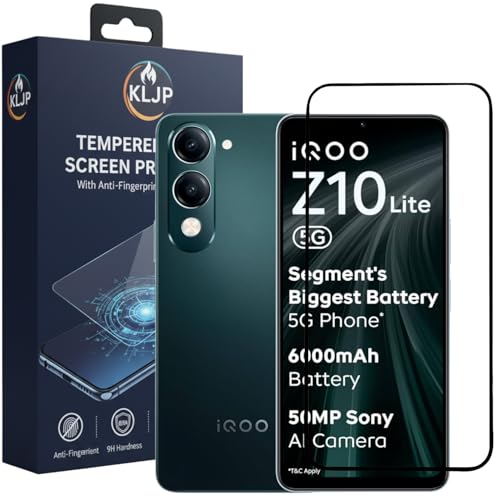 Image of Military-Grade Gorilla Tempered Glass For iQOO Z10 Lite /Vivo T4 Lite With Installation Kit | Edge to Edge Coverage | Black