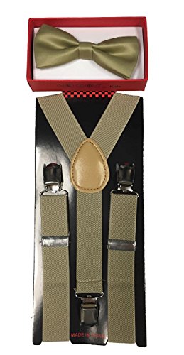 Toddler Kids Boys Girls Child Suspender Bow Tie (metallic gold) Christmas & party