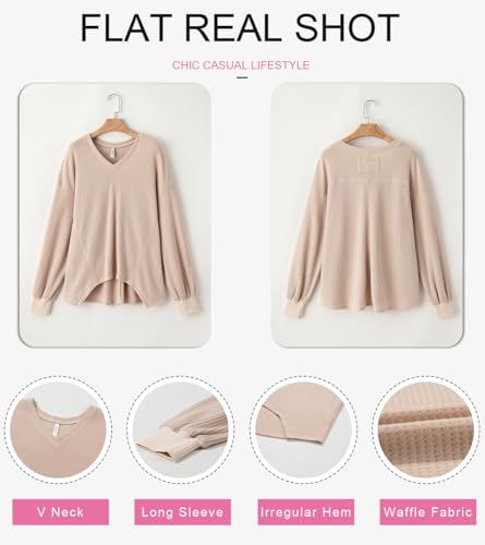Image of Dokotoo Womens Waffle Knit Tops Trendy Fashion 2026 Oversized T Shirts