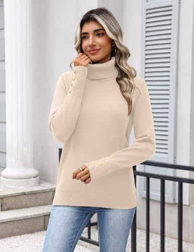 Image of Zeagoo Womens Turtleneck Sweater Long Sleeve Pullover Fall Basic Jumper Top