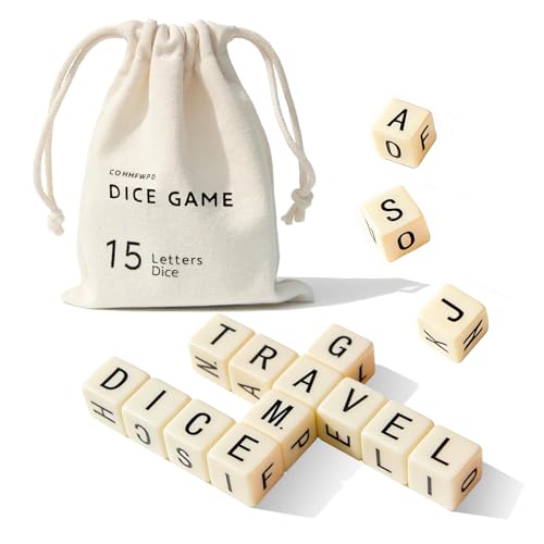 LIAFUNE Crossword Dice Game Word Game 15 Letter Dice Travel Word Set