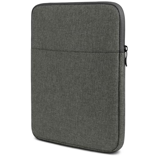 moex eBook Hülle für Tolino Epos 3 Tasche mit Reißverschluss und Fach für Zubehör Stoff E-Reader Sleeve weich Gepolstert Schutzhülle Minimalistisch Dash Case Dunkelgrau