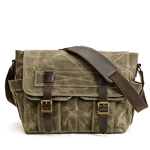 Eysee Herren Schultertasche,Grau Umhängetaschen, Mode Umhängetasche für Herren, Segeltuch Schultertaschen (Grün) Cover