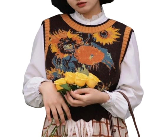 Aesthetics Sweater Vest Women Floral Sweaters for Women Floral Vest Sleeveless Sweater Y2k Tie Front Sweater Vests