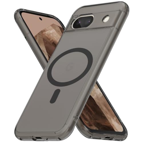 Image of Compatible for Google Pixel 8 5G Translucent Hard Back | Only Compatible with Wireless Magnetic Accessories | Thin and Slim Magnetic Back Cover (Black)