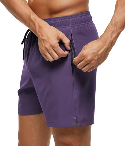 Image of Tyhengta Men's Swim Trunks Quick Dry Beach Shorts with Zipper Pockets and Mesh Lining