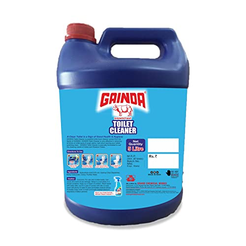 Image of GAINDA Toilet Cleaner Liqud Disinfectant Bowl Pot Cleanser Safe Hygienic Bathroom Stain & Odour Remover for Commercial Use Removes 99.9% Germs (5 Ltr)