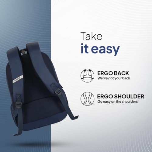 American Tourister Lex Style 01, 31L Volume College and Office Laptop Backpack with Front Organizer and Spacious Interiors for Men & Women - Navy 3 41pU+PXqK3L