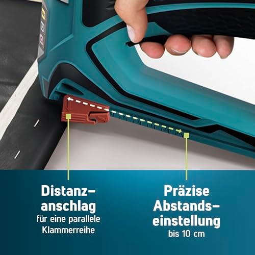 Bild 3 - NOVUS TOOLS Elektrotacker J-151 Set mit 1200 Klammern │ Profi-Tacker und Nagelpistole mit Schlagkraftregulierung, Distanzanschlag und Unterlademechanik │ Für Flachdrahtklammern 6-14 mm und Nägel 16 mm