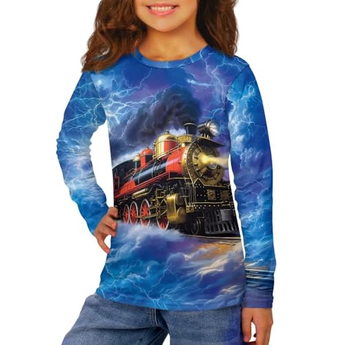 Image of Uourmeti Long Sleeve Tops for Boys Graphic T Shirts Teen Girls Active Pullover Tees