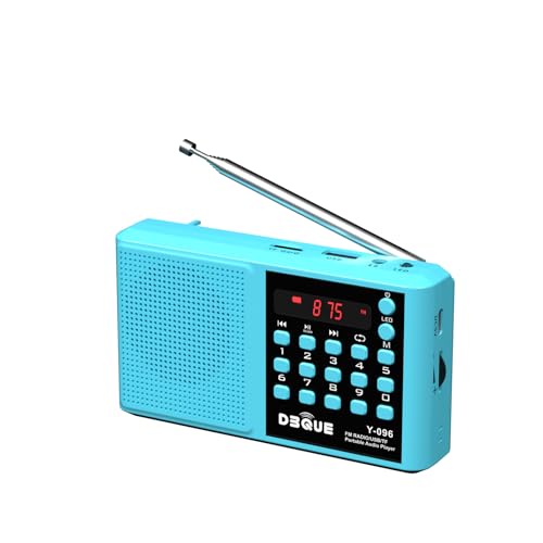 Portable AM FM Radio with Bluetooth Speaker，USB/TF Playback MP3 Player with USB-C Fast Charging,Auto Scan Save,Rechargeable Battery for Home Outdoor Use BT 5.0 Radio (Blue)