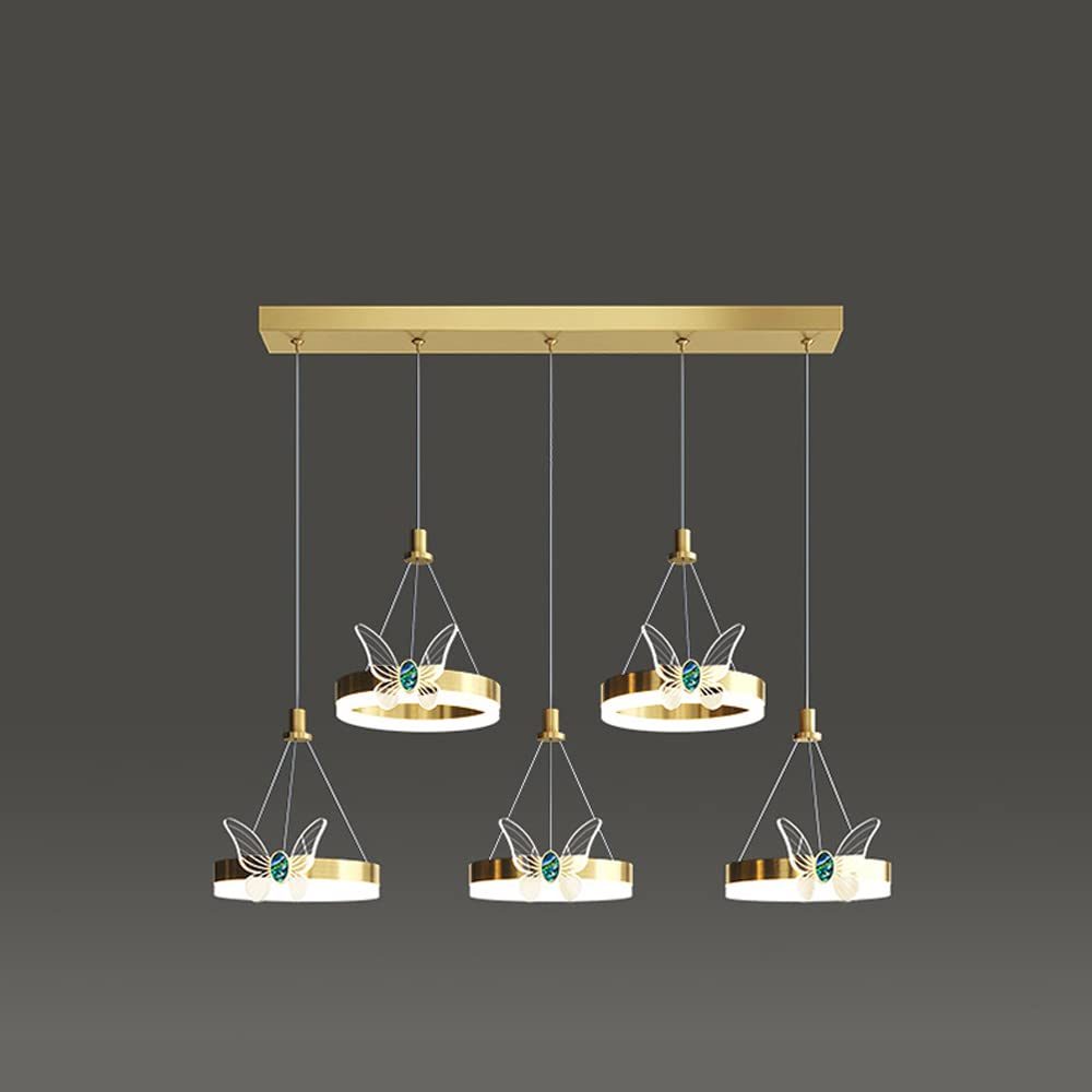 LYMSXAZOU Luxury Crystal Chandeliers, Bedroom Chandelier Lighting Bedside Pendant Light Golden Aluminum Background Wall Fixtures Ceiling LED - Dining Room Hanging Round Lamp
