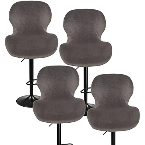 XGANGM Set of 4/2 Bar Stool Covers Velvet with Backs Curved Bar Stool Chair Covers Slipcover Swivel Stretch Bar Stool Chair Covers Protector, for Pub Kitchen Dinning Room,#21,4pcs Cover