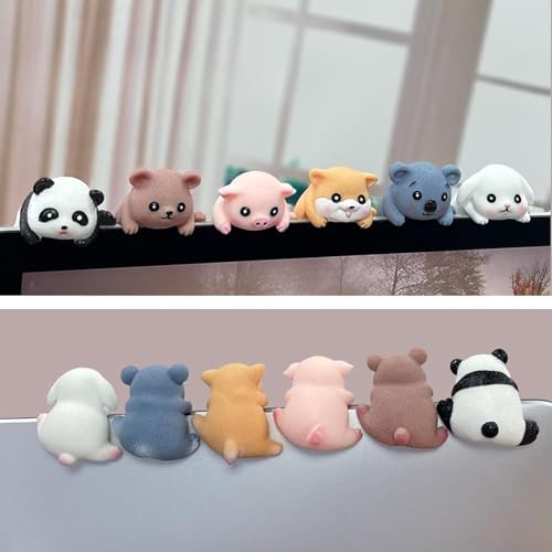 Image of CALANDIS Mini Animal Figurine Statue Computer Monitors Decor for Office Car Desk Dog