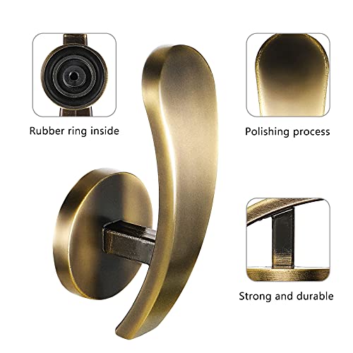 Furge 4 Pieces Curtain Holdback,Wall Mounted Hooks Drapery Tiebacks With Screws Metal Decorative Curtain Holdbacks Decorative Window Drapery Holder Curtain Hooks (Bronze) #TOP2