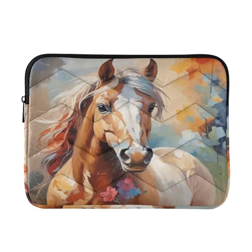 Funda para portátil de 13-14 pulgadas con pintura de caballo