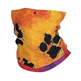CSIVKEJ Rainbow Dog Paws Print Neck Gaiters Balaclava Scarf Cycling Running Windproof Bandana