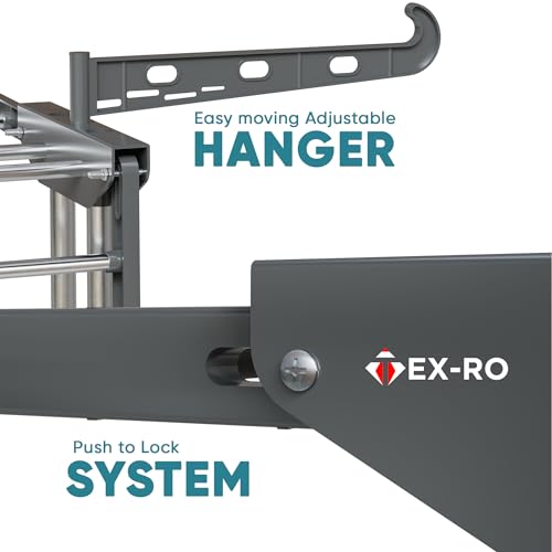 Image of TEX-RO Expandable Clothes Drying Stand for Home|Cloth Dryer Stand with Wheel|Cloth Stand for Drying Clothes Foldable|Stainless Steel Clothes Hanging Stand|Cloth Rack for Balcony(3 Layer, Grey)