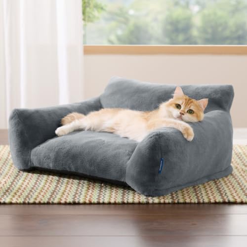 BEDSURE Katzenbett große Katzensofa Katzencouch, 61x46x25cm, dunkelgrau