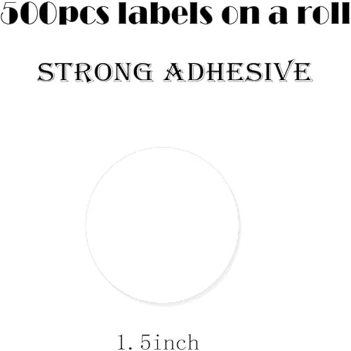 Miniatura 2 de Calcomanías de papel kraft marrón natural de 1.5 pulgadas (500 por rollo), calcomanías redondas en blanco (adhesivo permanente) para propietarios de