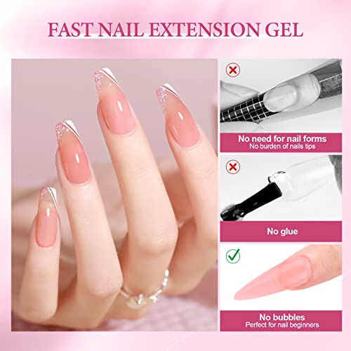 SAVILAND Poly Gel Nail Kit - 6 Poly Gel Colors with 36W Portable Handheld Mini U V LED Lamp for Curing, 28 Days Long- Lasting Poly Nail Starter Kit for Manicure Art DIY