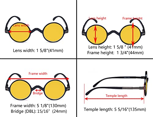 Image of Eyekepper 6 Pack Blue Light Filter Glasses Vintage Round Computer Reading Glasses Amber Tinted +0.50